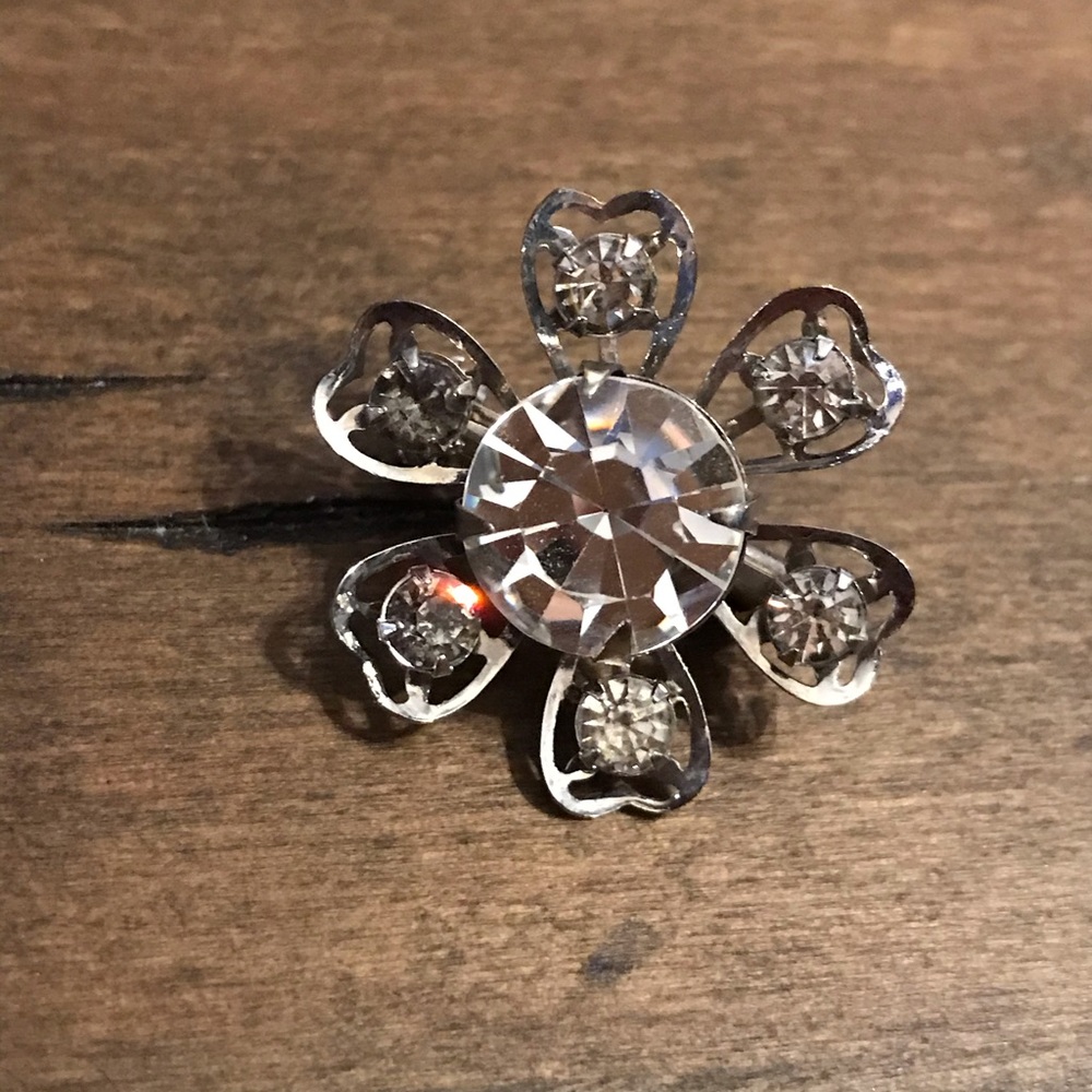 Rhinestone Flower Pin